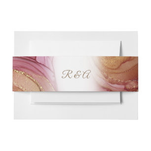 Monogrammed Carmine Bronze Wedding Uitnodigingen Wikkel