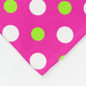 Monogrammed Cheer/Pom Pink en Green Polka-Stippen Fleece Deken (Hoek)