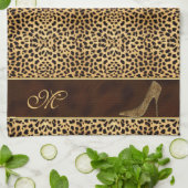 Monogrammed Cheetah Animal Print Theedoek (Gevouwen)