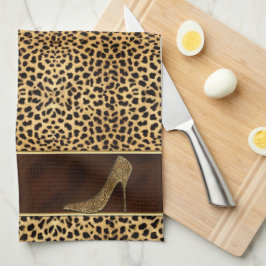 Monogrammed Cheetah Animal Print Theedoek