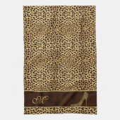 Monogrammed Cheetah Animal Print Theedoek (Verticaal)