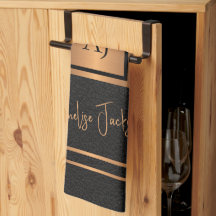 Monogrammed chef-naam gepersonaliseerd zwart goud