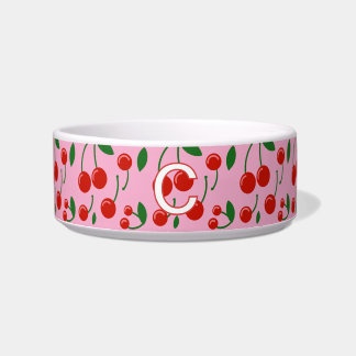 Monogrammed Cherries Dog Bowl Voerbakje