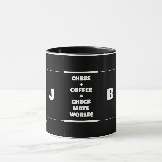 Monogrammed Chess & Coffee Mok (Midden)