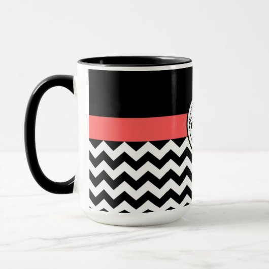 Monogrammed Chevron 15 Oz Combo Mok (Links)