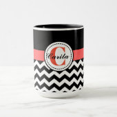 Monogrammed Chevron 15 Oz Combo Mok (Midden)