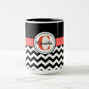 Monogrammed Chevron 15 Oz Combo Mok