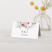 Monogrammed Chic Blush Floral Place Card Plaatskaartje (Achterkant)