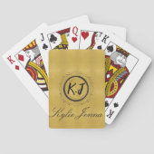 Monogrammed Chic Goud en Zwart Pokerkaarten (Achterkant)