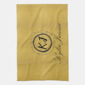  Monogrammed Chic Goud en Zwart Theedoek (Verticaal)