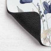 Monogrammed Chic  Waterverf Blauwe Bloem Muismat (Hoek)