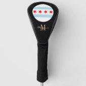 Monogrammed & Chicago Flag Golf Clubs Hoesjes Golfheadcover (Voorkant)