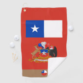 Monogrammed Chileense vlag & Chili / golfhanddoek (Insitu)
