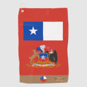 Monogrammed Chileense vlag & Chili / golfhanddoek (Voorkant)