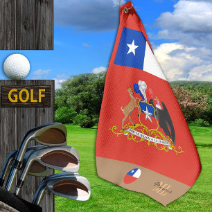 Monogrammed Chileense vlag & Chili / golfhanddoek
