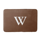 Monogrammed Chocolate Brown Bath Mat (Voorkant)