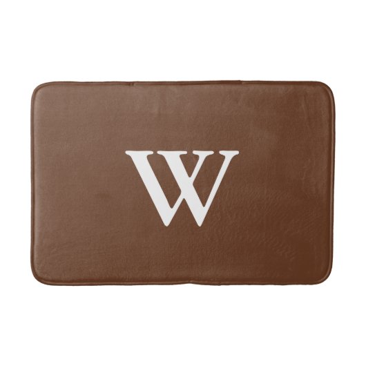 Monogrammed Chocolate Brown Bath Mat (Voorkant)