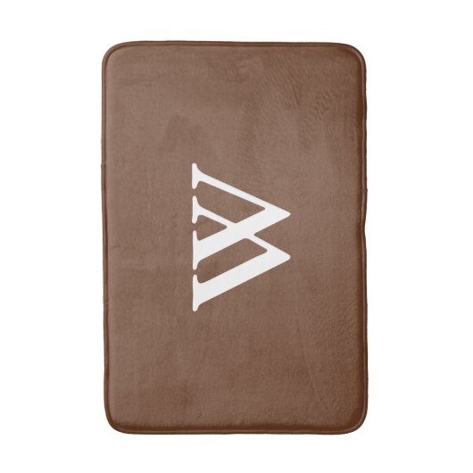Monogrammed Chocolate Brown Bath Mat (Voorkant Verticaal)