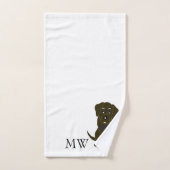 Monogrammed Chocolate Labrador Dog Design Bad Handdoek (Handdoek)