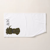 Monogrammed Chocolate Labrador Dog Design Bad Handdoek (Handdoek)