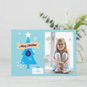 Monogrammed Christmas Icons Foto Kerst Kaart (Staand voorkant)