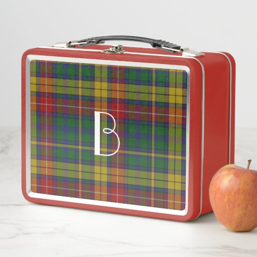 Monogrammed Clan Buchanan Pset Metal Lunch Box (In situ)