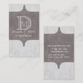 Monogrammed Classic Gray Visitekaartje (Voorkant / Achterkant)