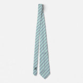 Monogrammed Classic Mint Green and Navy Stripes Stropdas (Achterkant)