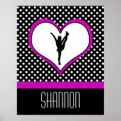Monogrammed Classic Pink Polka-Dot w Heart Poster (Voorkant)