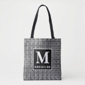 Monogrammed Classic Serif BW ED Tote Bag (Voorkant)