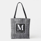 Monogrammed Classic Serif BW ED Tote Bag (Achterkant)