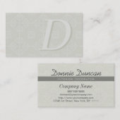 Monogrammed Classic Shades of White Visitekaartjes (Voorkant / Achterkant)