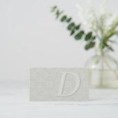 Monogrammed Classic Shades of White Visitekaartjes (Staand voorkant)