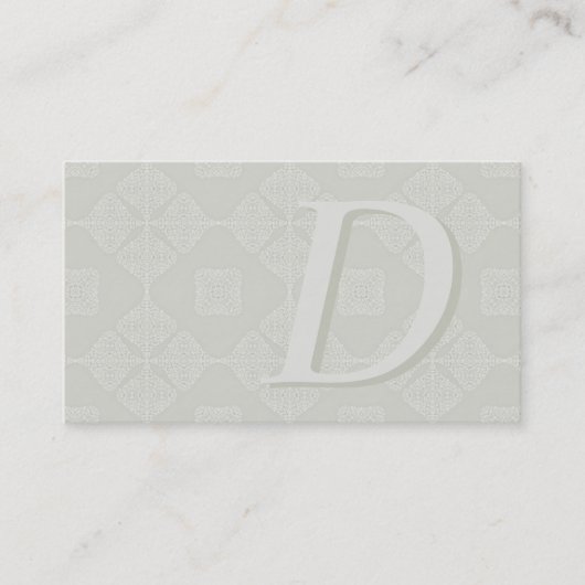 Monogrammed Classic Shades of White Visitekaartjes (Voorkant)