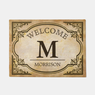 Monogrammed Classy Antiek Lijst Decor Welkom Deurmat