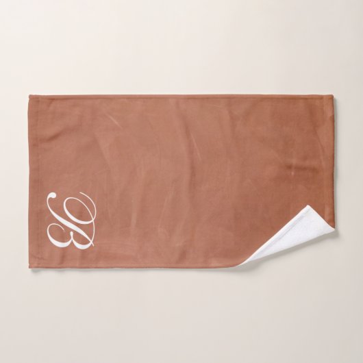 Monogrammed Clay Terracotta Brushstrokes Bad Handdoek (Handdoek)