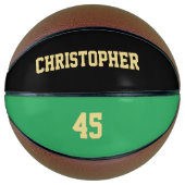 Monogrammed Club Team Speler Naam Nummer Aangepast Basketbal (Voorkant)