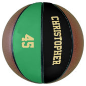 Monogrammed Club Team Speler Naam Nummer Aangepast Basketbal (Verticaal)