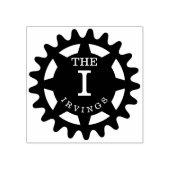 Monogrammed Cog Rubber Stamp Rubberstempel (Afrduk)