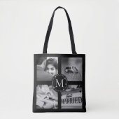 Monogrammed Collage Wreath met naam, datum st Tote Bag (Voorkant)