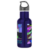 Monogrammed Colorful Abstract Glas in lood Flower Waterfles (Achterkant)