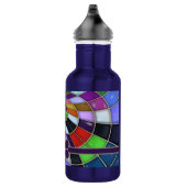 Monogrammed Colorful Abstract Glas in lood Flower Waterfles (Rechts)
