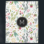 Monogrammed Colorful Botanical Flowers & Leafs Fleece Deken<br><div class="desc">Elegant cute colorful botanical flowers and leafs seamless pattern.</div>
