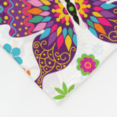 Monogrammed Colorful Floral Butterflies Fleece Deken (Hoek)