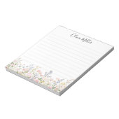 Monogrammed Colorful Flower Garden Floral Lined Notitieblok (Linkerzijde)