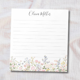 Monogrammed Colorful Flower Garden Floral Lined Notitieblok