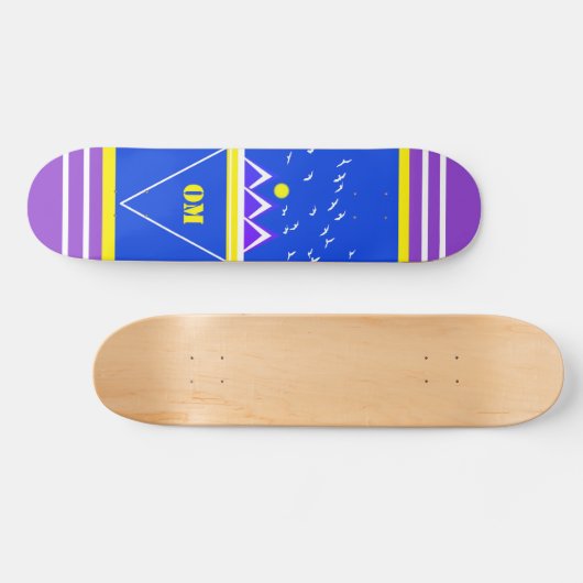 Monogrammed Colorful Mountain Logo Skateboard (Horizontaal)
