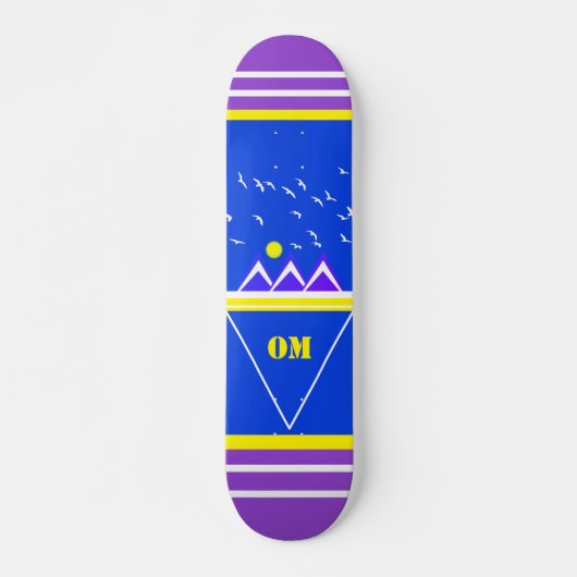 Monogrammed Colorful Mountain Logo Skateboard (Voorkant)