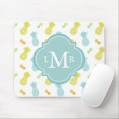 Monogrammed Colorful Pineapples Pattern Muismat (Met muis)