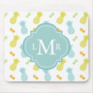 Monogrammed Colorful Pineapples Pattern Muismat